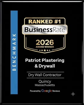 BusinessRate 2026 award: Patriot Plastering ranked number one drywall contractor in Quincy, Massachusetts