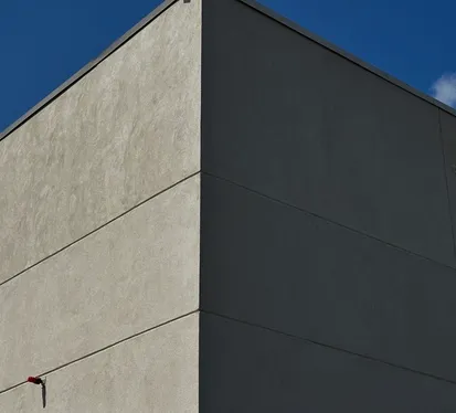 modern stucco fireplace