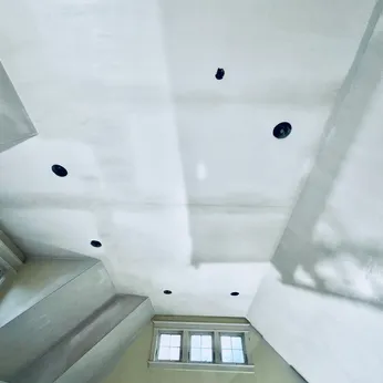 plastered cathedral ceiling with dormers