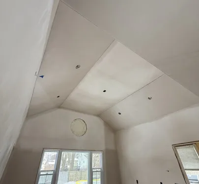 arched ceiling plastering project