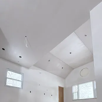 vaulted ceiling plastering in new construction