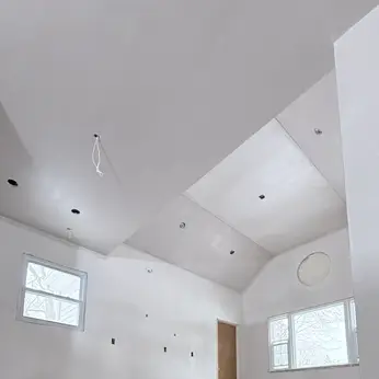 vaulted ceiling plastering in new construction
